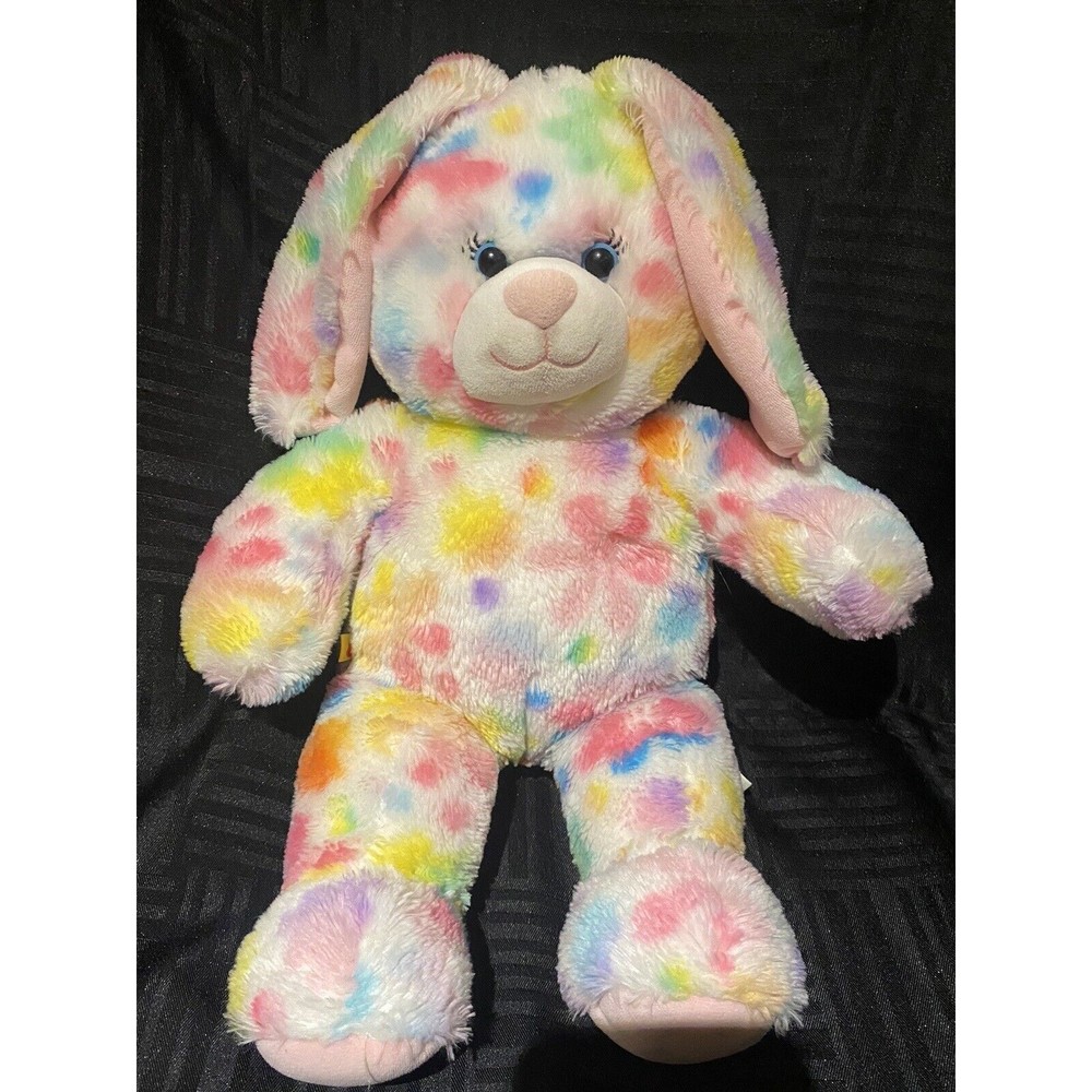 Build a Bear Plush Bunny Rabbit Pretty Petals Flowers Tie Dye 16"  Easter